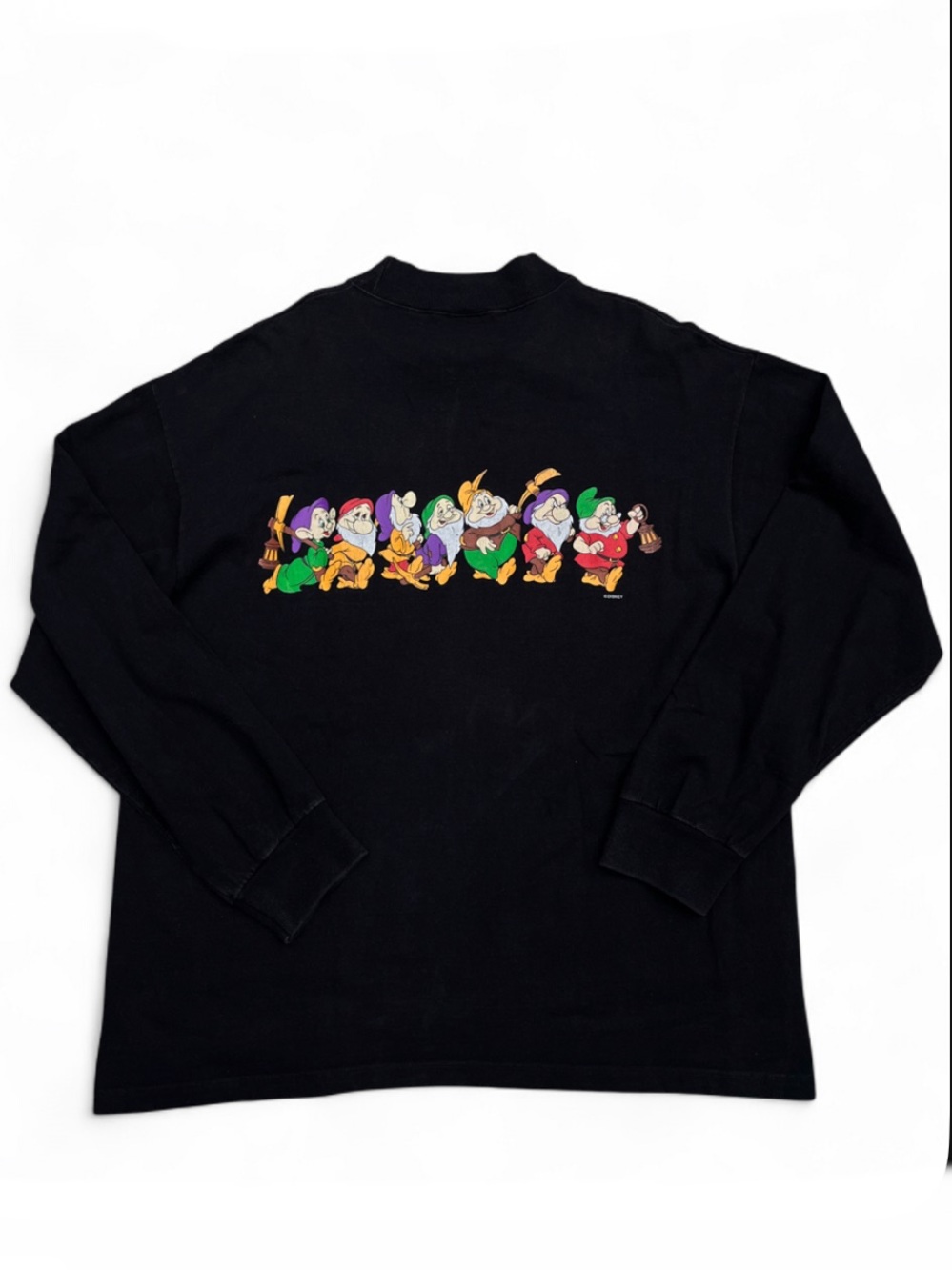 Vintage Disney XL 100% cotton Black Crewneck Sweatshirt Logo Tag made in USA